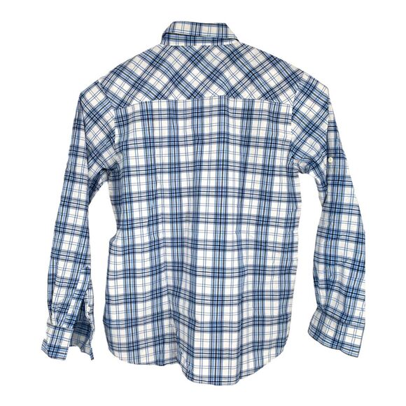 SWISS CROSS Men L Blue Plaid Cotton Blend Button Up‎ Long Sleeve Shirt NWT - Picture 7 of 7